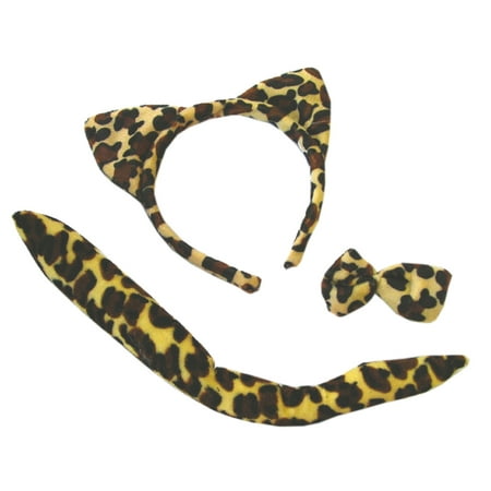 Funny Fashion Spotted Leopard Playset 3pc One-Size Costume Accessory