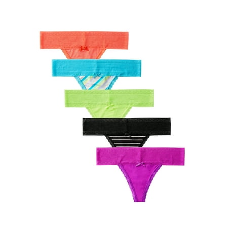 

No Boundaries Women s Microfiber Thong Panties 5-Pack