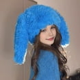 thumbnail image 3 of Winter Plush Hat Cartoon Rabbit Ear Shape Fuzzy Long Hair Photo Prop Keep Warm Ear Cold Weather Windproof Headwear, 3 of 8