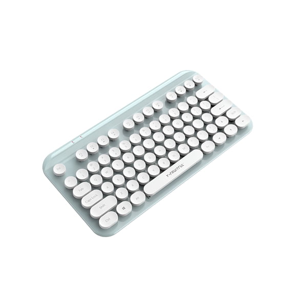 GJX Wireless Keyboard Cute Compact 2.4G USB Wireless Keyboard Round Key Quiet Click Small Size For Computer Laptop PC Desktop Light Green