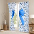 thumbnail image 3 of Feelyou Princess Ribbon Blue Curtains Pack of 2 (42x84 Each), Mandala Floral Flower Curtains Blackout, Watercolor Bowknot Bedroom Curtains, Living Room Curtains Decor, 3 of 6