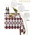 thumbnail image 5 of Retro Boho Suqare Tablecloth - 54 x 54 Inch, Dark Red Geometric Pattern Rhombic Bohemia Waterproof & StainResistant Tablecloth, Washable Oil-proof Table Cover for Dining/Party/Wedding/Camping/Buffet, 5 of 9