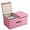 Pink, variant on POYOGA Foldable Cotton Linen Storage Box Double Lid Underwear Organizer for Bedroom