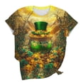 thumbnail image 5 of Uootdi St Patricks Day Shirt Women Crewneck Pullover Tees Funny Clover Print Short Sleeve Tops Lucky Irish Shamrock T Shirts Gift, 5 of 6
