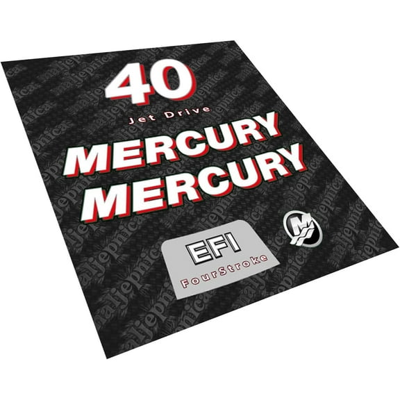 411 Decals Aftermarket Replacement for Mercury 40 Jet Drive (2006-2012) Outboard Decal (Sticker) Set