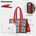 thumbnail image 5 of Teacher Tote Bag,Boston Terrier Teacher Utility Tote Bag,Large Work Tote Bags for Women with Multiple Pockets,Top Zipper Closure,13.8x10.6x6.7 Inch, 5 of 5