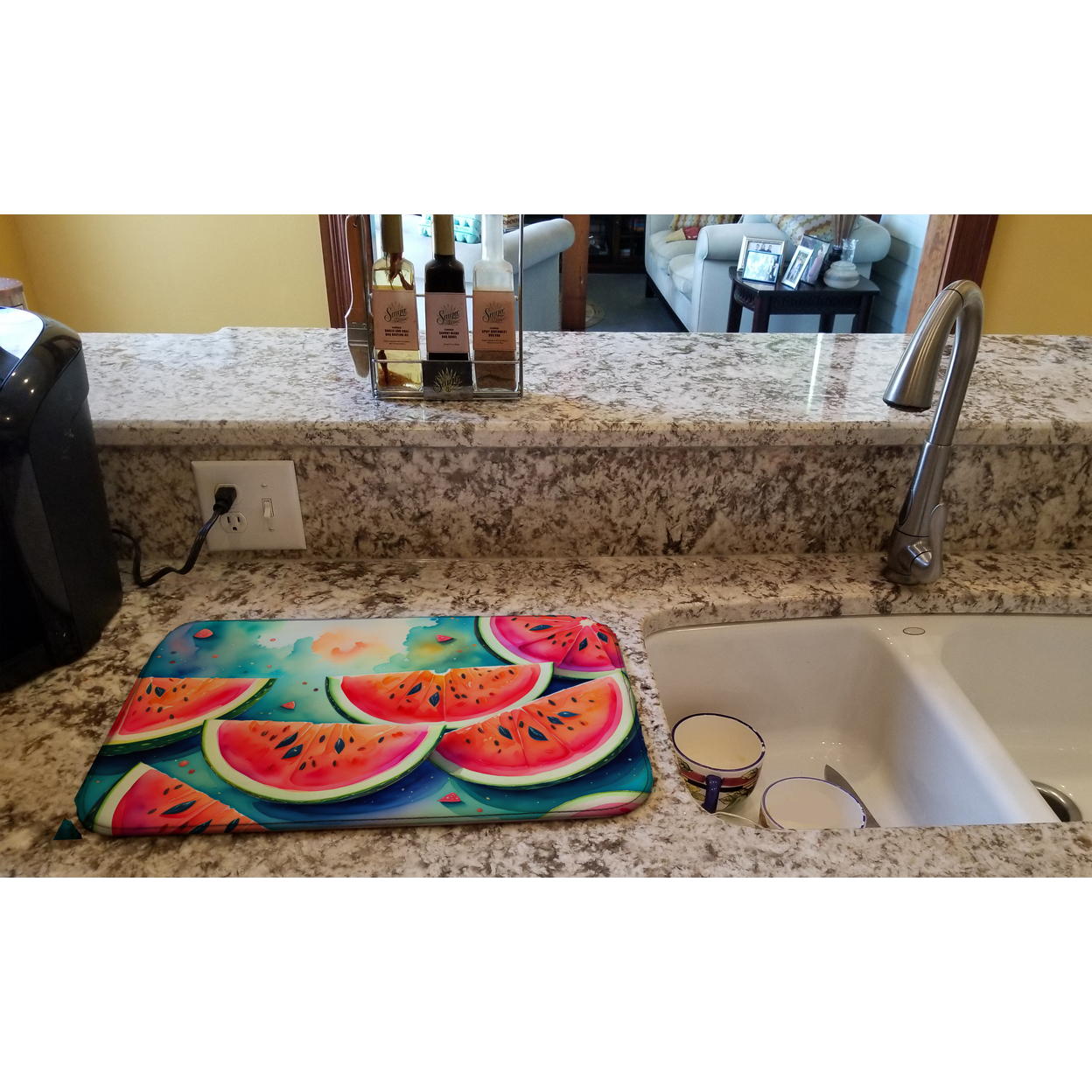 Carolines Treasures DAC1844DDM 21 x 14 in. Colorful Watermelons Dish Drying Mat
