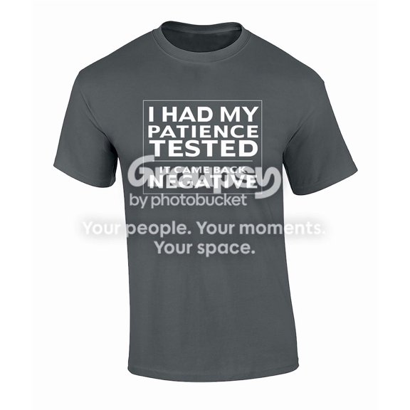 Funny Had My Patience Tested It Came Back Negative Short Sleeve T-shirt-Charcoal-Small