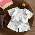 thumbnail image 2 of KPOPLK Toddler Girls Pajamas Kids Pajamas Set Ruffled Short Sleeves Summer Pjs Sleepwear for Girl Size 5-6 Years, 2 of 5