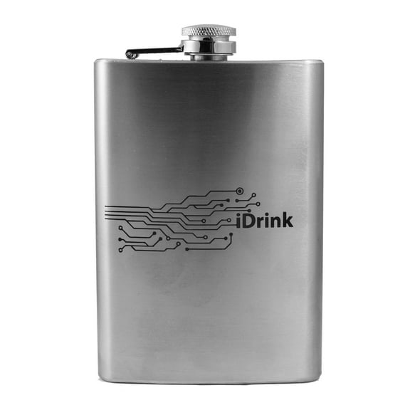 8oz iDrink Flask L1 Silly Computer Novelty