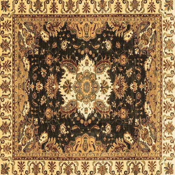 Ahgly Company Indoor Square Geometric Brown Traditional Area Rugs, 6' Square