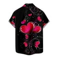 thumbnail image 4 of IROINNID Men's Valentine's Day Casual Short Sleeve Lovely Printed Blouse With Pocket, 4 of 6