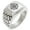 Silver, variant on Stainless Steel Nautical Star Compass Geometric Pattern Step-Down Biker Style Polished Ring