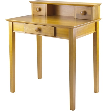 Winsome Wood Studio Home Office Desk w/ Hutch, Honey Pine (Best Finish For Pine Wood)