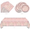 thumbnail image 3 of Pink Glitter Diamond Party Tableware, Fantasy Pink Glitter Diamond Girls Birthday Party Tableware Set, Glitter Diamond Themed Dessert Plate Napkins Ta, 3 of 4