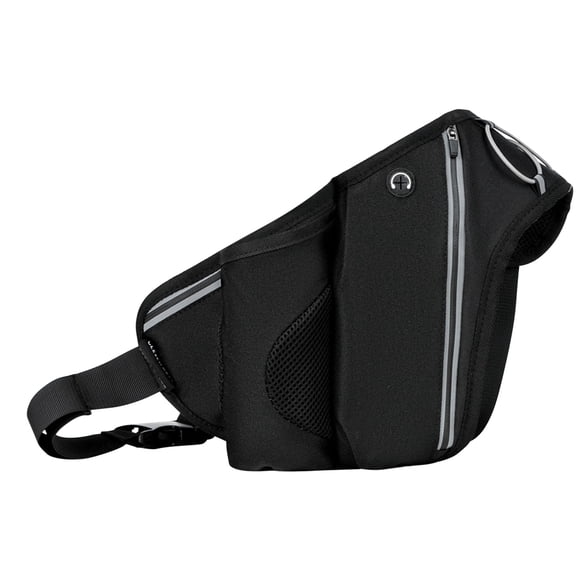 Uklsqma Sac Banane de Sport Multifonction / Porte-Bouteille d'Eau Ceinture de Course avec Bandes Réfléchissantes Trou pour Écouteurs / Poche Poitrine Réglable Sac à Bandoulière pour Cyclisme Randonnée Entraînement Physique Loisirs