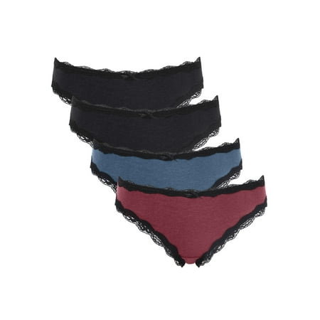 

Women s Cotton Underwear Lace Trim Panties Soft Briefs 4 Pack