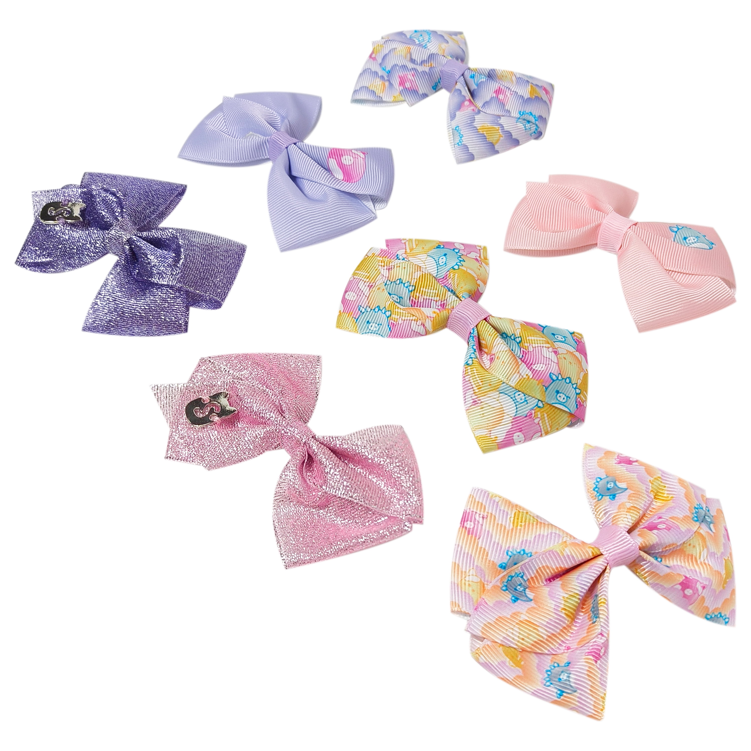 Squishmallow Multipattern Hair Bows, All Ages, 7 Pack