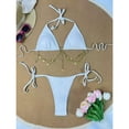 thumbnail image 5 of vigerkar Women's Triangle Bikini Set Sexy Tie Side Swimsuit Two Piece Bathing Suit (White, L), 5 of 9