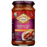 Patak's Spicy Vindaloo Simmer Sauce - 15 Oz (Pack of 3)  With Tomato, Chile, and Spices, No Artificial Flavors, Colors, or Preservatives, Gluten Free, Vegetarian Friendly