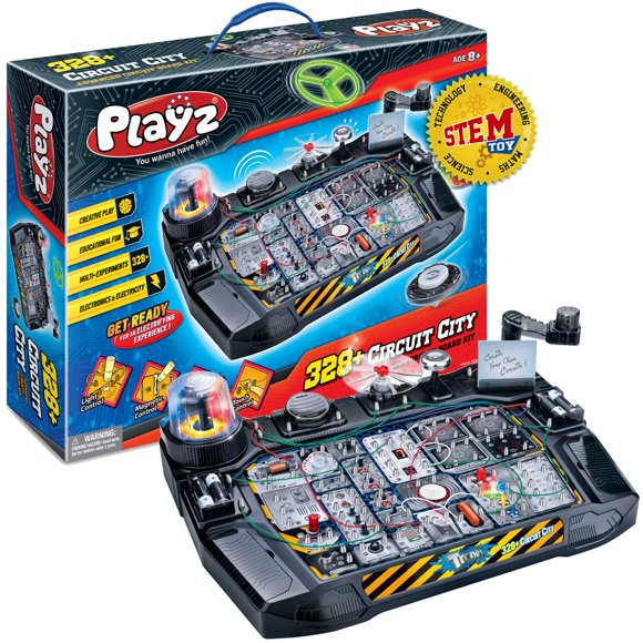 Playz Kit Avanzado De Ingeniería De Placas De Circuito Eléctrico Para Niños Con Más De 328 Proyectos Stem Sobre Resistencia A Corrientes De Voltaje Eléctrico Y Ciencia Magnética | Regalo Para Niños De