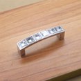 thumbnail image 2 of Manijas de cristal modernas para puertas y cajones, manijas de zinc y acrílico. Agujero de paso de 64 mm, 2 of 9