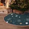 thumbnail image 5 of Daiia Christmas Snowflake Drawing Merry Christmas Tree Skirt , Xmas Large Lace-up Tree Skirt, Santa Snowflakes Rustic Home Decorations New Year Party Farmhouse Decor-36", 5 of 6