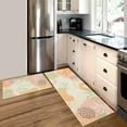 thumbnail image 3 of Boho Kitchen Rugs and Mats Set of 2, Non Slip Backing Pink Kitchen Rug Mid Century Modern Decor Seasonal Farmhouse Abstract Tropical Leaves Bohemian Low-Profile Kitchen Floor Mat 17"X47"+17"X30", 3 of 6
