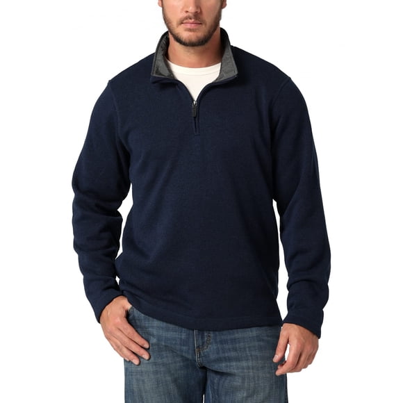 Sudadera de polar con cierre de un cuarto Wrangler Authentics color índigo oscuro talla M