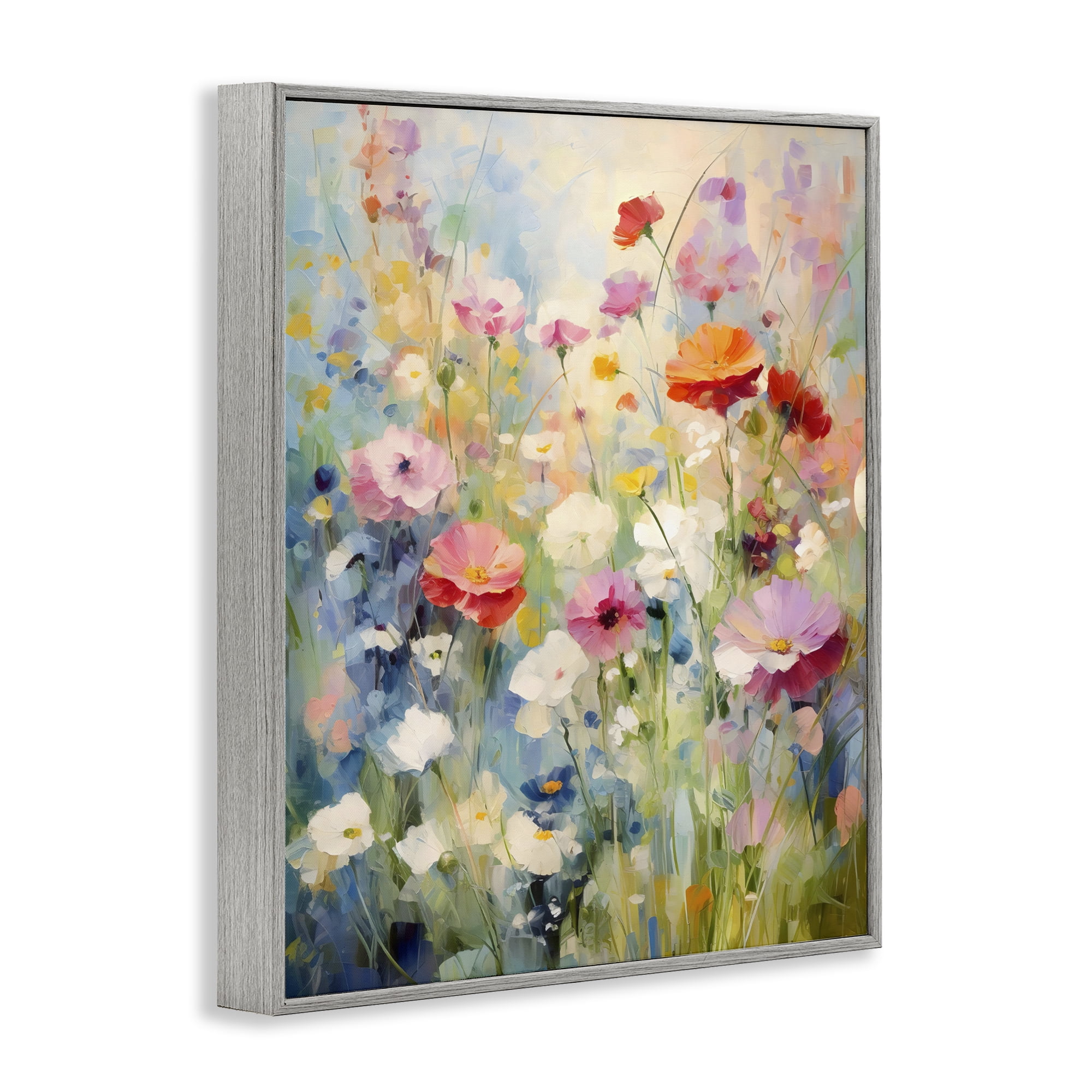 Stupell Industries Wildflower Breeze Impression Gray Framed Giclee Art, design by Creative Studio