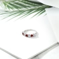 thumbnail image 4 of Gem Stone King 925 Sterling Silver Round E-F Lab Grown Diamond Red Garnet Anniversary Ring for Women (1.28 Cttw, Gemstone Birthstone, Size 5), 4 of 4