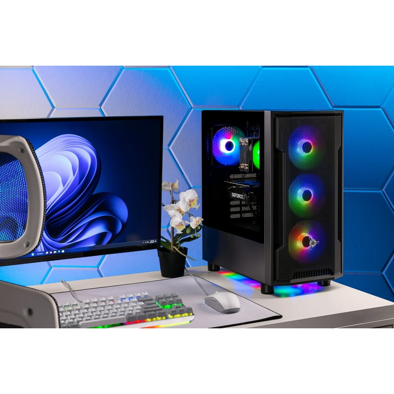 Skytech Shadow Gaming PC Desktop, AMD Ryzen 5 5500, NVIDIA Skytech Shadow Gaming PC Desktop, AMD Ryzen 5 5500, NVIDIA