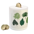 thumbnail image 2 of Tropical Piggy Bank, Vintage Botanical Composition of Different Kinds of Tree Leaves from Exotic Nature, Ceramic Coin Bank Money Box for Cash Saving, 3.6" X 3.2", Multicolor, by Ambesonne, 2 of 4