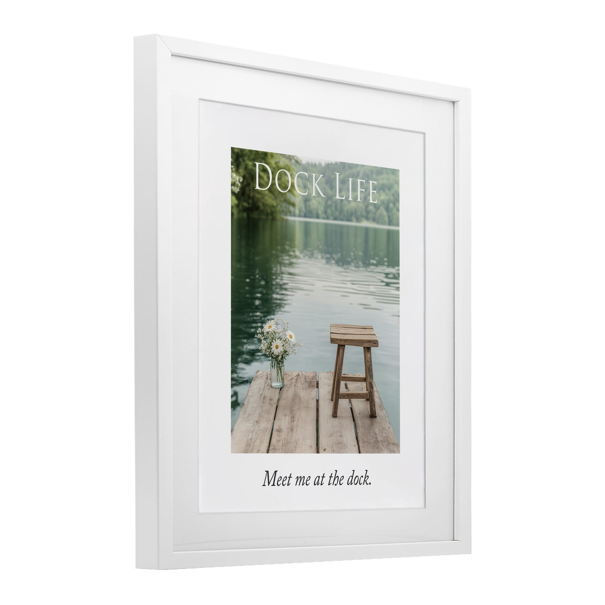 Stupell Industries Dock Life Calming Scenery White Framed Print Under Glass, design by A Barefoot Stylist