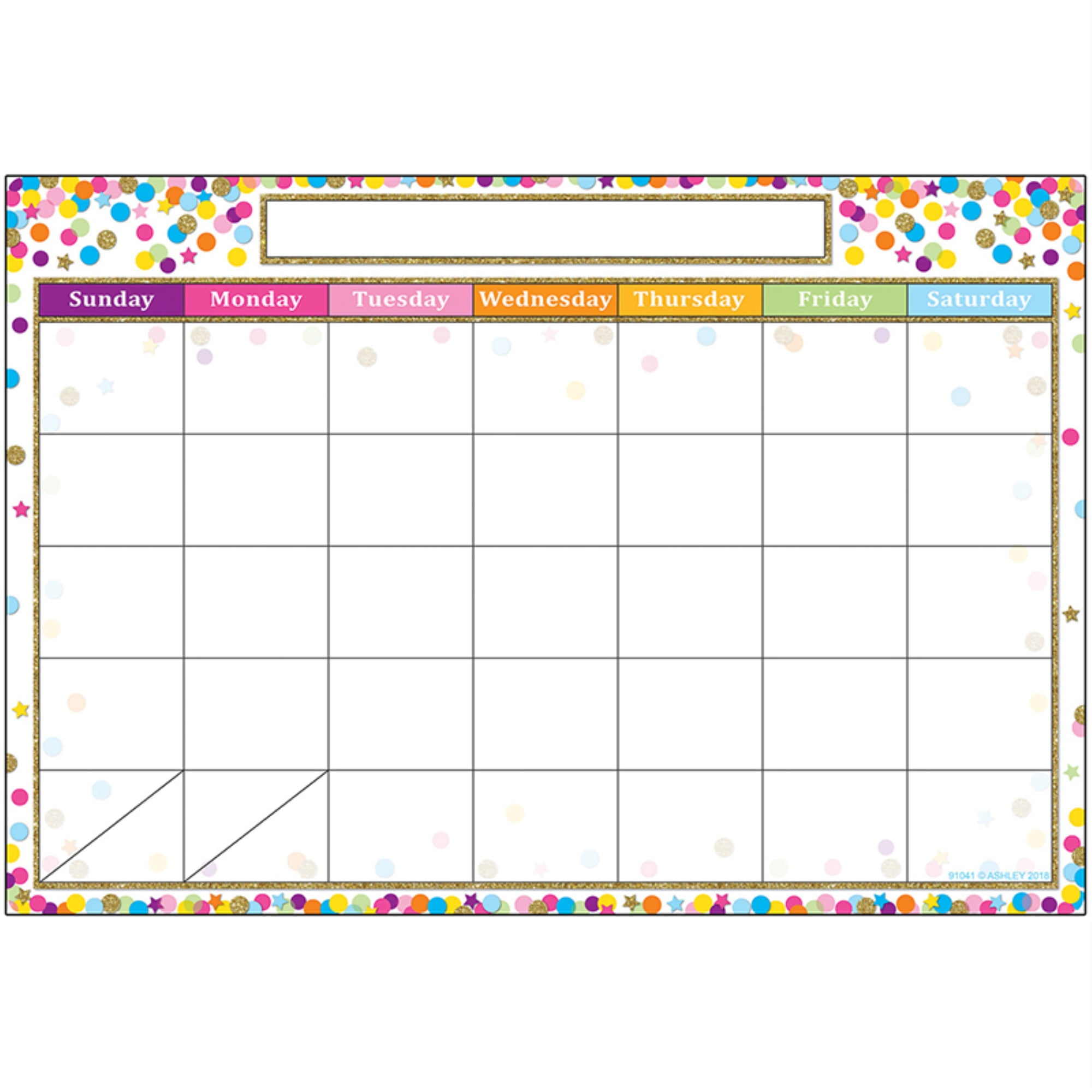 Smart Poly Chart, 13" x 19", Confetti Calendar Bundle of 5