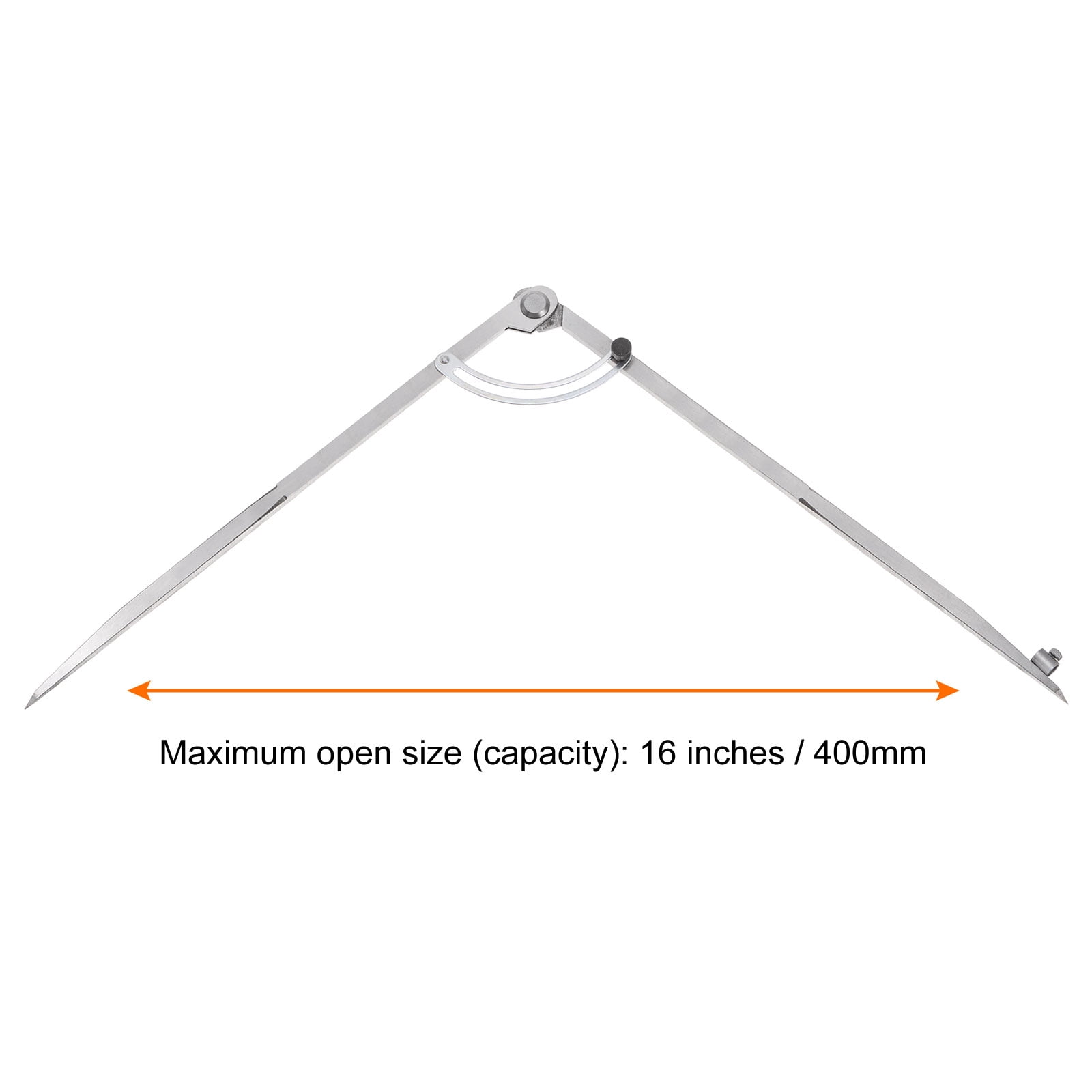 Uxcell Wing Divider Compass 16 Inch 400mm Adjustable Lockable Compass with Pencil Holder for Geometry Drawing