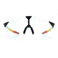 thumbnail image 5 of Mens Oversized Rimless Shield Wrap Sport Plastic Runners Sunglasses Black - Clear Mirror, 5 of 8