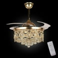 thumbnail image 6 of FINE MAKER 42" Gold Crystal Invisible LED Living Room Ceiling Fan Light with Remote Control, 6 of 12