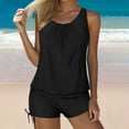 thumbnail image 2 of DGMIOCS Women's Tankini Set for Beach Summer Swimwear with Adjustable Straps and Relaxed Fit for Comfortable Swim Black XXXL, 2 of 5