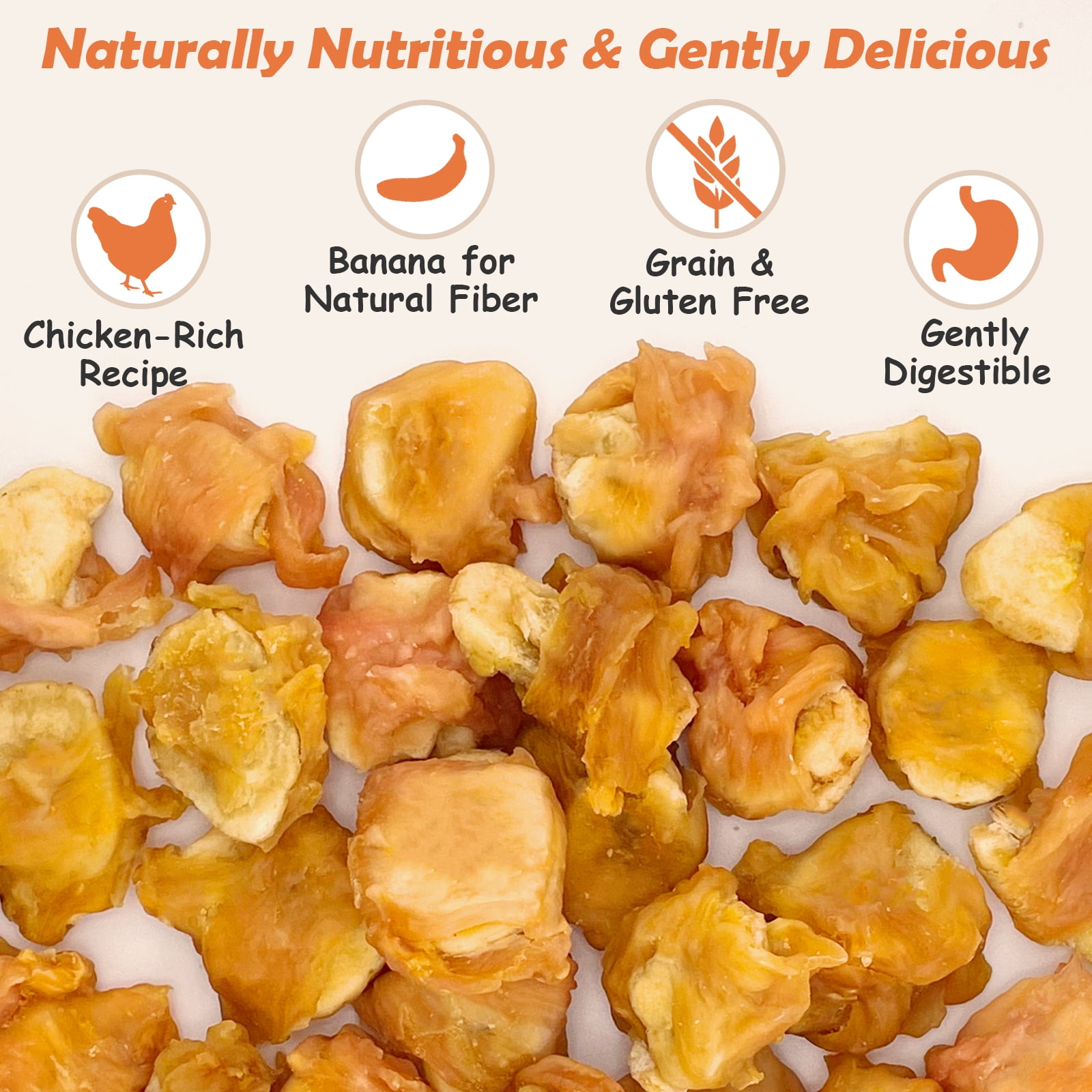 Petpuro Chicken Wrapped Banana Treats, Grain-Free Chewy Dog Snacks for Small Medium Dogs, 1.35 Pound