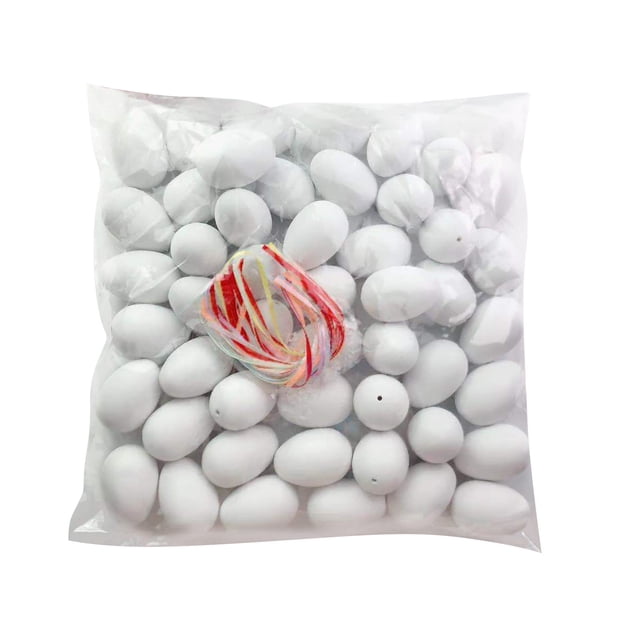White Plastic Easter Eggs Diy Painting Kit 50 Piece Craft Set With Strings For Holiday Decorating Party Activity Creative Project For Children A