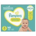 Pampers Swaddlers Size 3, Active Baby Diapers, 140 Count, Dry Comfort