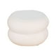 thumbnail image 2 of Reposapiés redondo otomano con asiento acolchado, taburete estable para cambiar zapatos. Blanco, 2 of 8