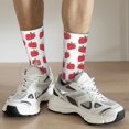 thumbnail image 6 of Gukieu Cartoon Strawberry Print Contrast Color Mid-calf Socks, Sweat-wicking Athletic Socks, Unisex Clothing Accessories, 6 of 6
