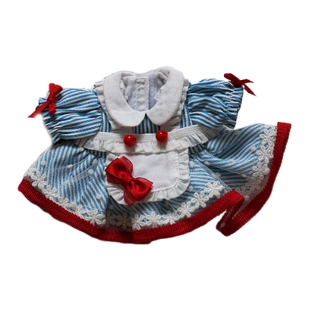 Vestido de peluche para muñeca de 4,72 pulgadas, educativo, regalo de cumpleaños para niña. azul