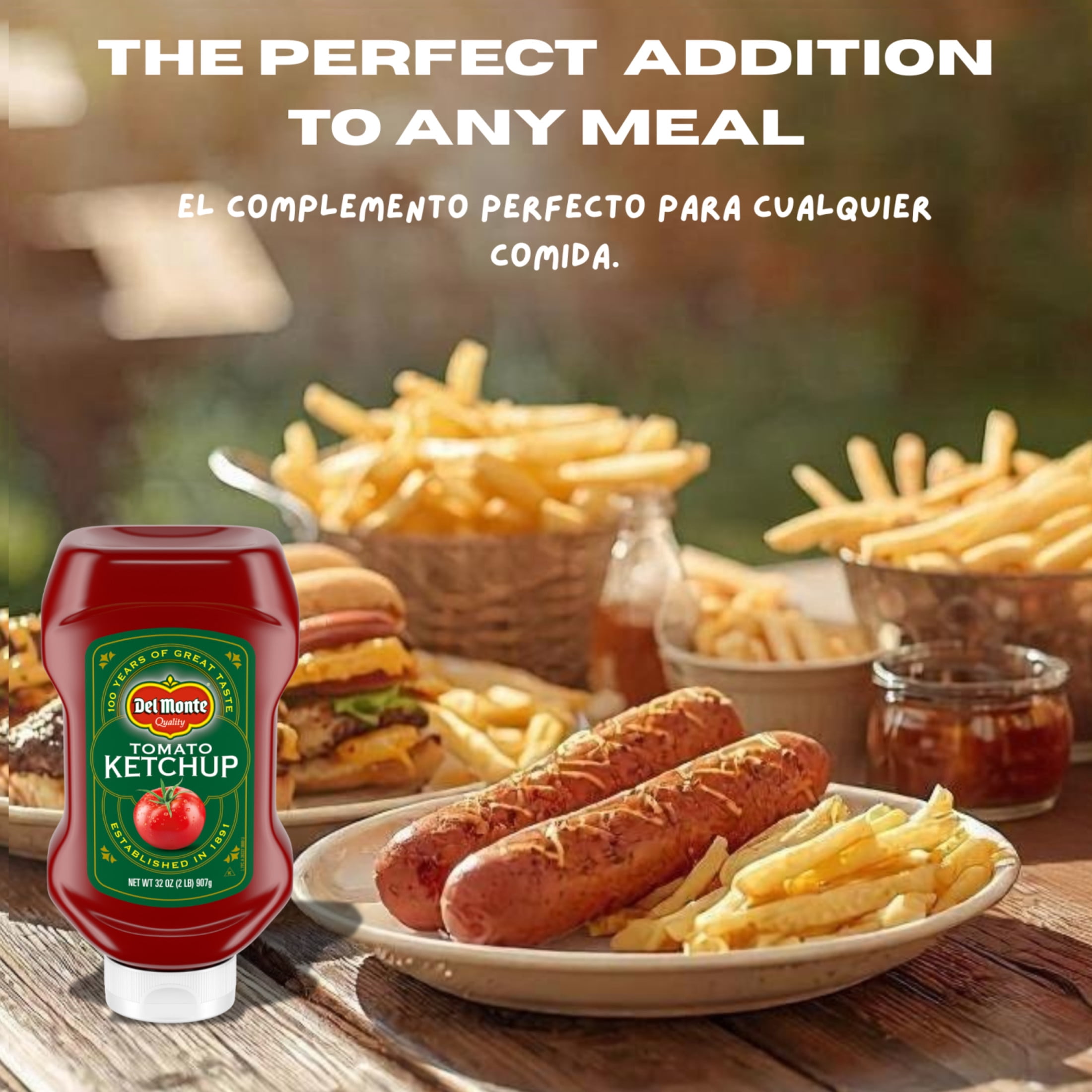 (2 pack) Del Monte Tomato Ketchup, Gluten Free, Sweet Flavor, 20 oz Squeeze Bottle