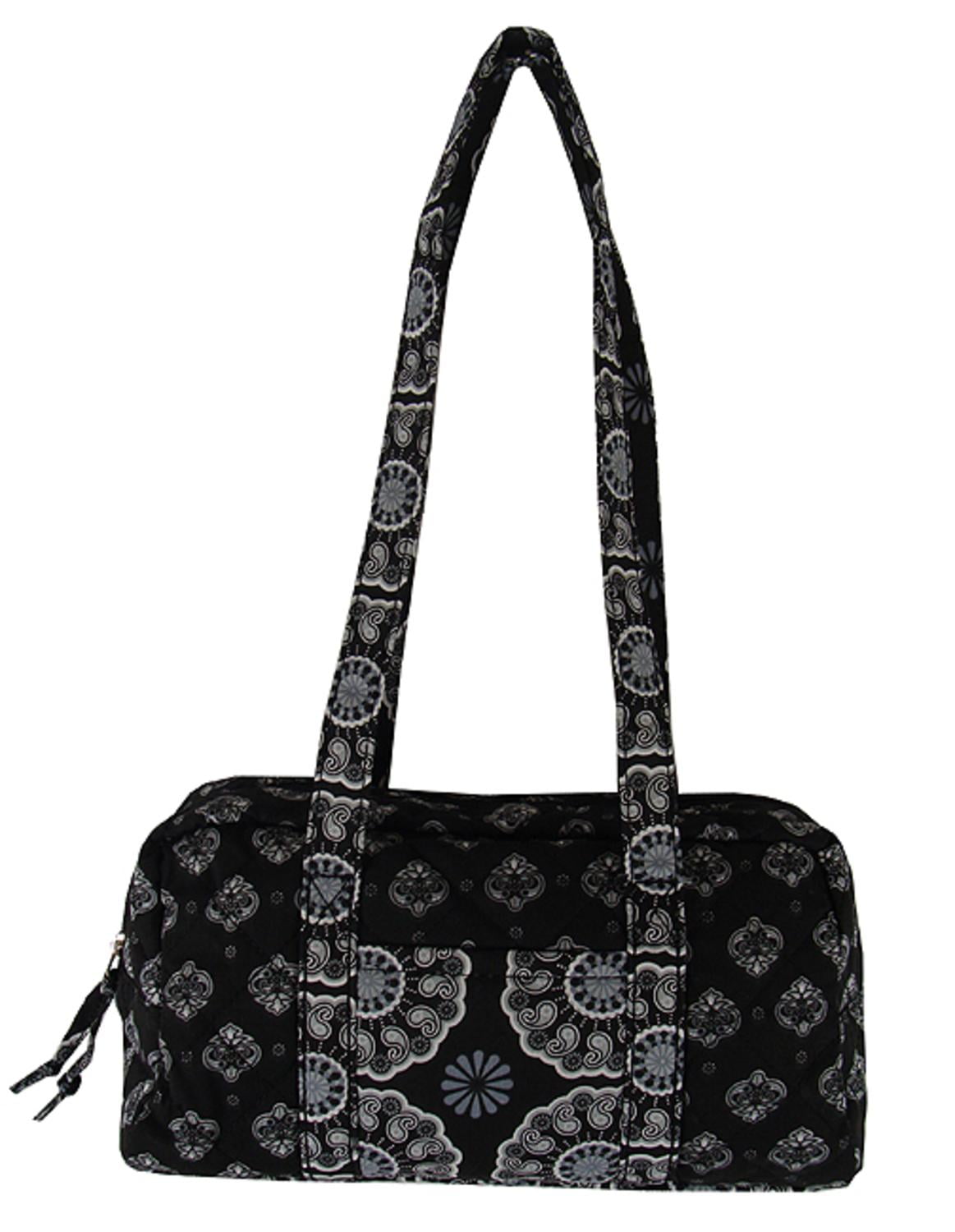 Gordon - Quilted Black Paisley Mini Duffel Bag Women's Purse Handbag ...