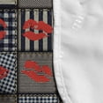 thumbnail image 4 of Colorful Microwave Oven Cover, Woman Kiss Lipstick Forms on Striped Houndstooth Groovy Backdrop Pattern Art, Water Resistant Organizer with Pockets for Kitchen, 36" x 12", Black and Red, by Ambesonne, 4 of 4