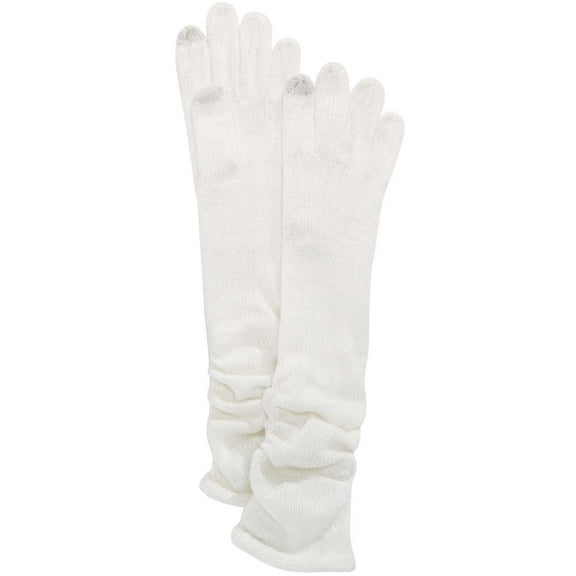 INC International Concepts Women's Ruched Long Gloves, Ivory