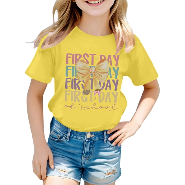 Kureaily Stylish Girls Tops For Everyday Wear Loose Fit Tees & Shirts For Ages 3 16 Perfect For Spring And Summer Easy To Clean Great For